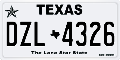 TX license plate DZL4326