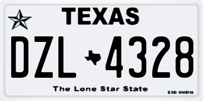 TX license plate DZL4328