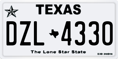 TX license plate DZL4330