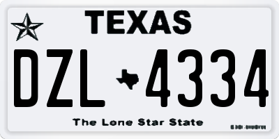 TX license plate DZL4334