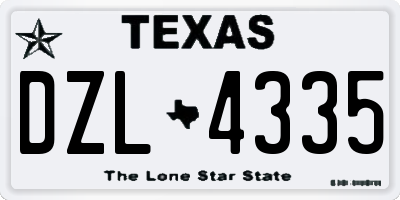 TX license plate DZL4335