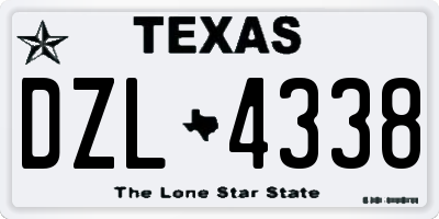 TX license plate DZL4338