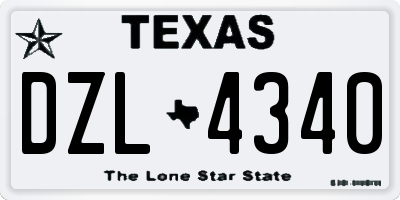 TX license plate DZL4340