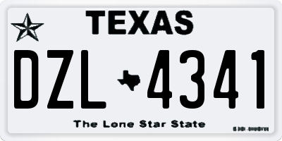 TX license plate DZL4341