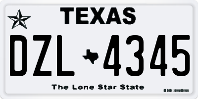 TX license plate DZL4345