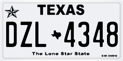 TX license plate DZL4348