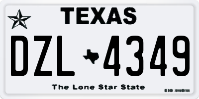 TX license plate DZL4349