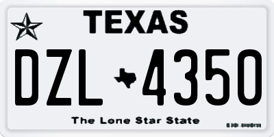 TX license plate DZL4350