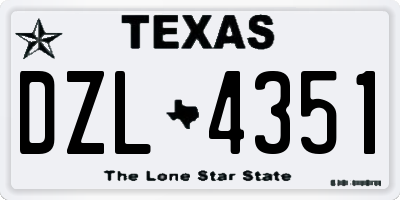 TX license plate DZL4351
