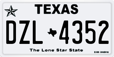 TX license plate DZL4352