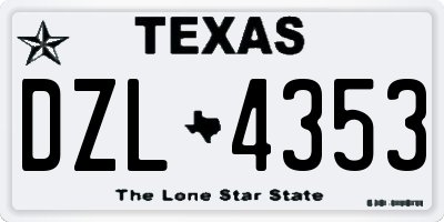 TX license plate DZL4353