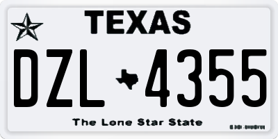TX license plate DZL4355