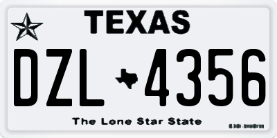 TX license plate DZL4356