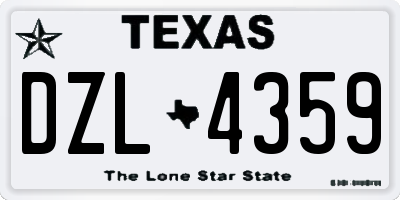 TX license plate DZL4359