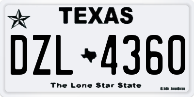 TX license plate DZL4360