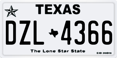 TX license plate DZL4366
