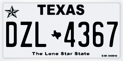 TX license plate DZL4367