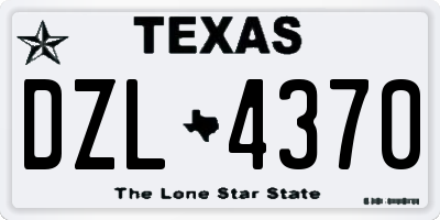 TX license plate DZL4370
