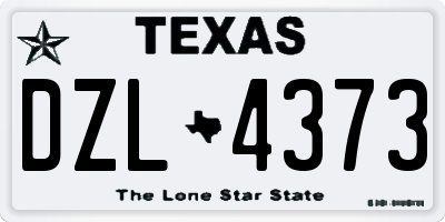 TX license plate DZL4373