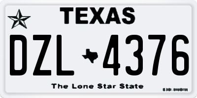 TX license plate DZL4376