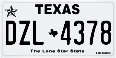 TX license plate DZL4378