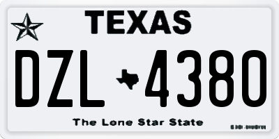 TX license plate DZL4380