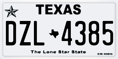 TX license plate DZL4385