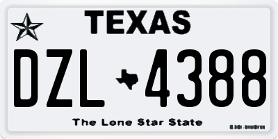 TX license plate DZL4388