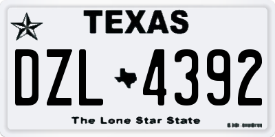 TX license plate DZL4392