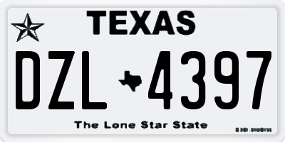 TX license plate DZL4397