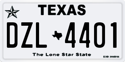 TX license plate DZL4401