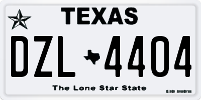 TX license plate DZL4404