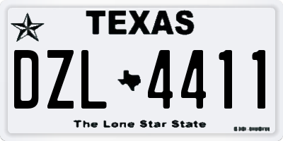 TX license plate DZL4411