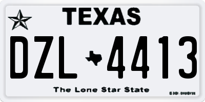 TX license plate DZL4413