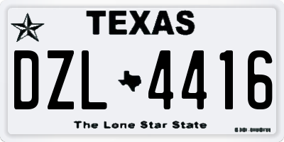 TX license plate DZL4416
