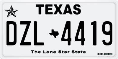 TX license plate DZL4419