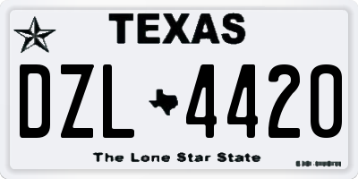 TX license plate DZL4420