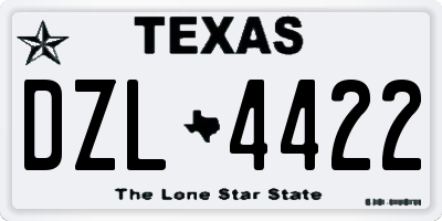 TX license plate DZL4422
