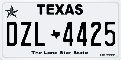 TX license plate DZL4425