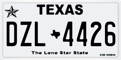 TX license plate DZL4426