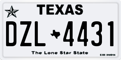 TX license plate DZL4431