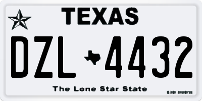 TX license plate DZL4432
