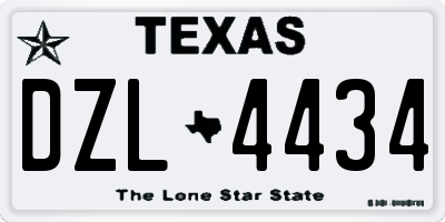 TX license plate DZL4434