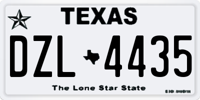 TX license plate DZL4435