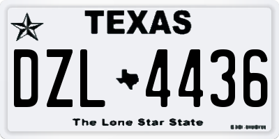 TX license plate DZL4436