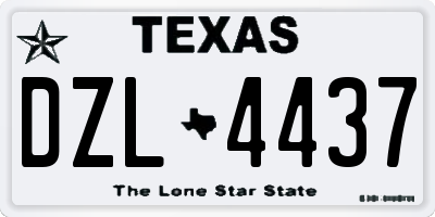 TX license plate DZL4437