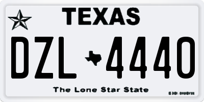 TX license plate DZL4440