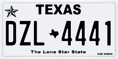 TX license plate DZL4441