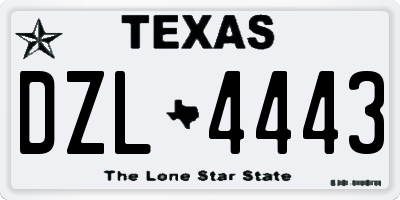 TX license plate DZL4443