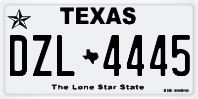 TX license plate DZL4445